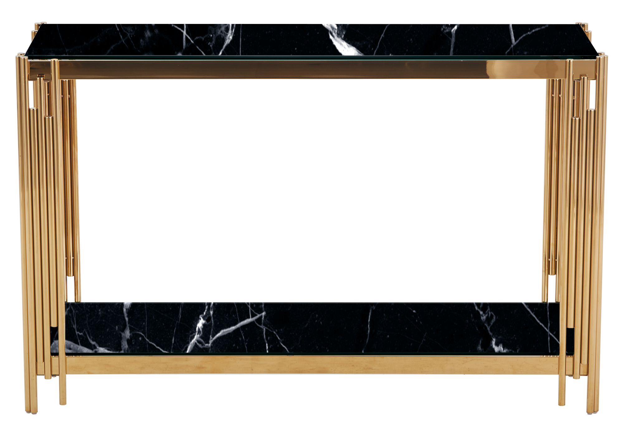 Console dorée marbre noir ÈVE.4