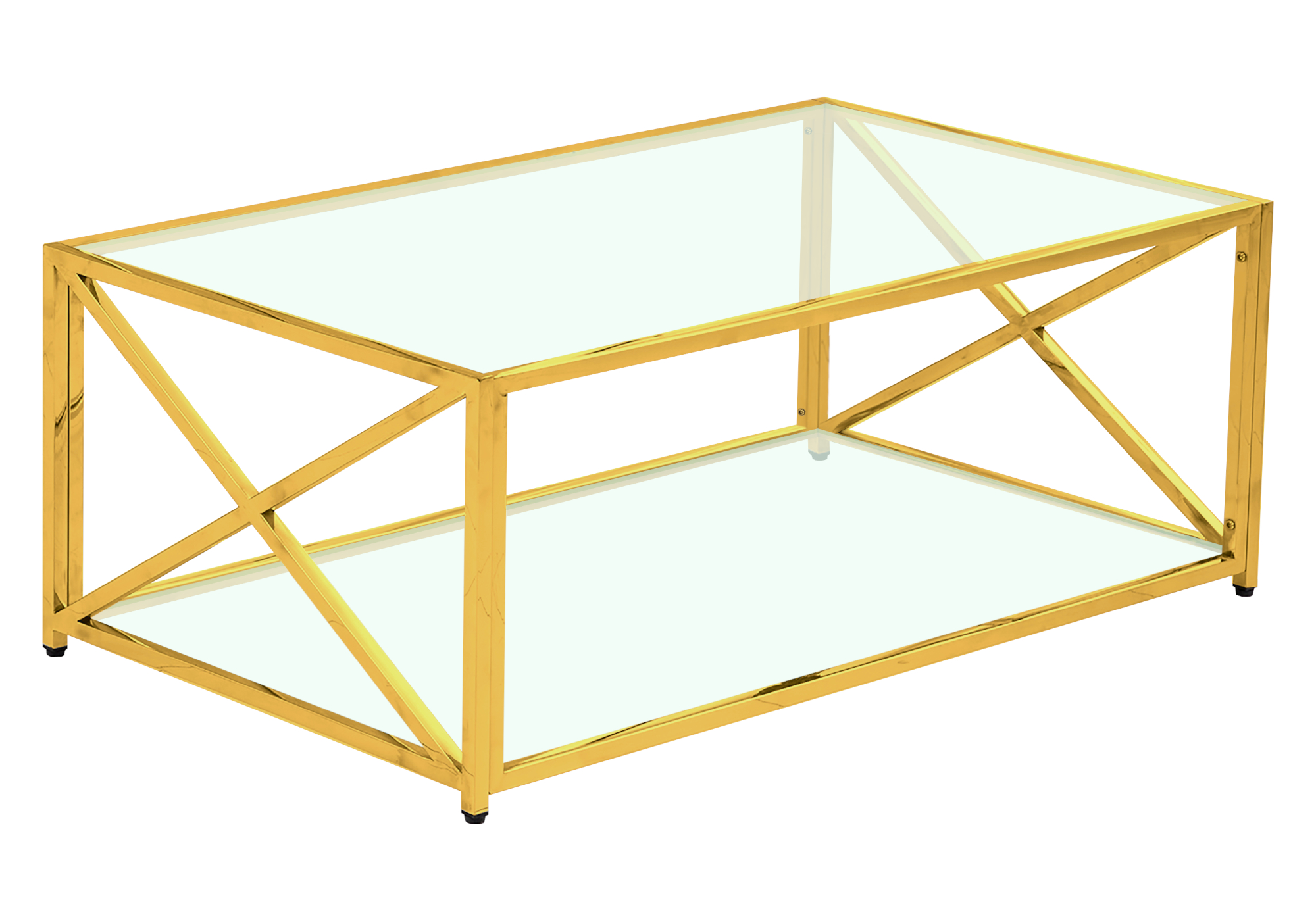Table basse dorée verre OREA