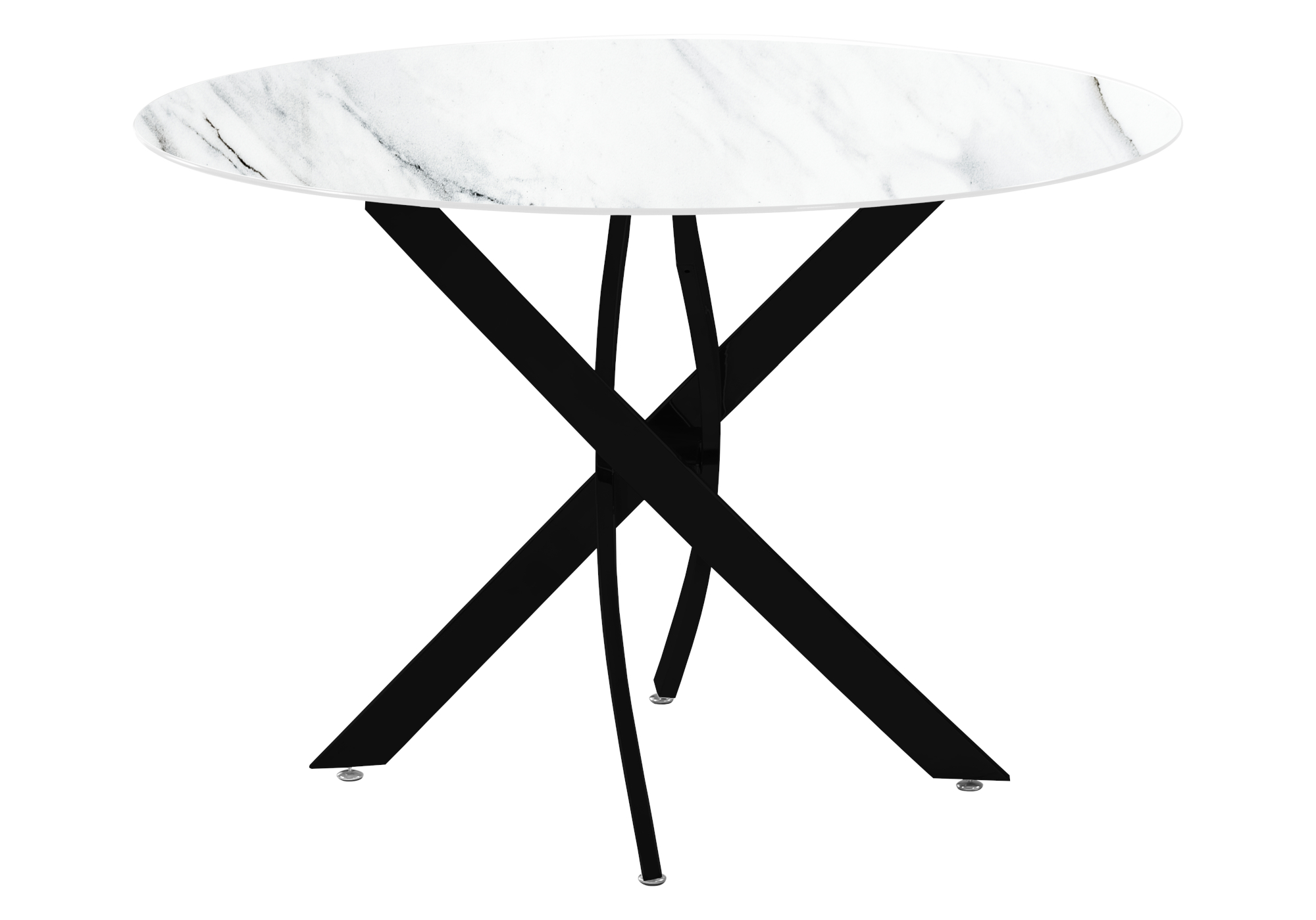 Table ronde noire marbre blanc JOY