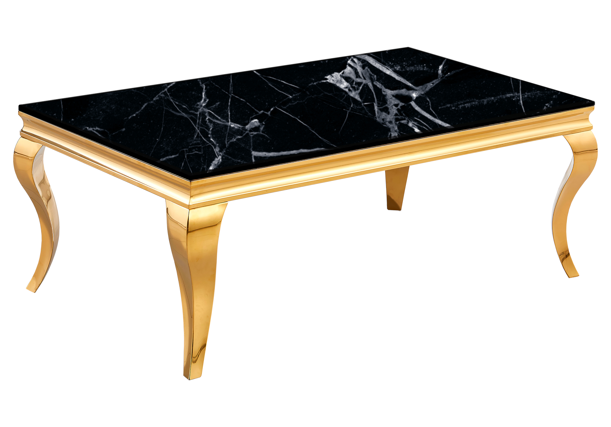 Table basse dorée marbre noir NEO