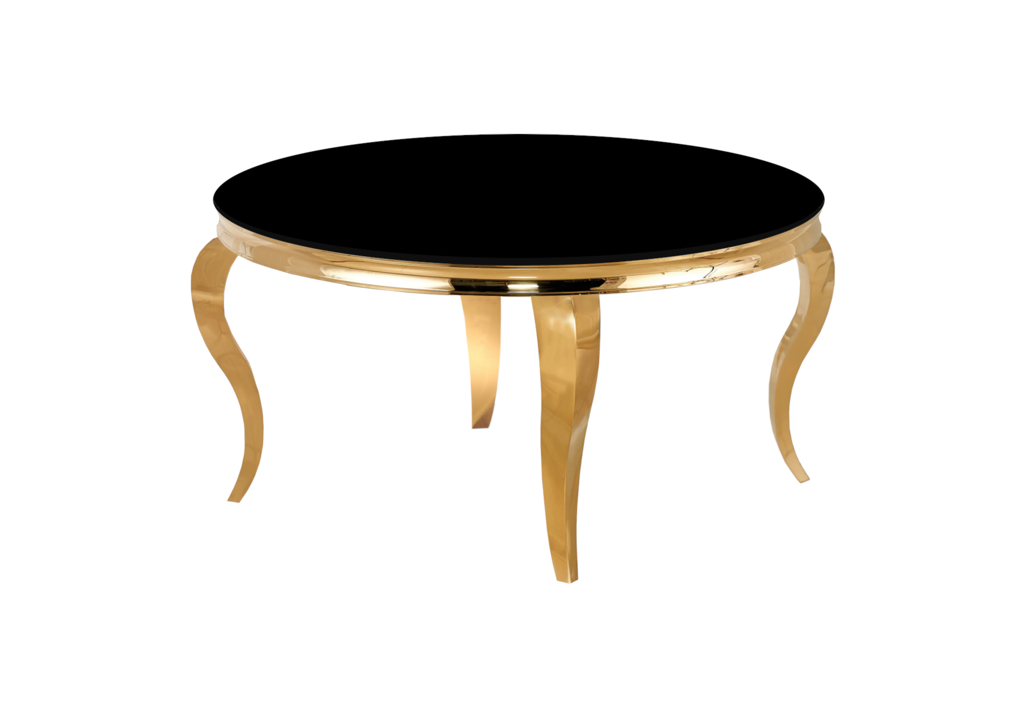 Table basse ronde dorée noir NEO.1