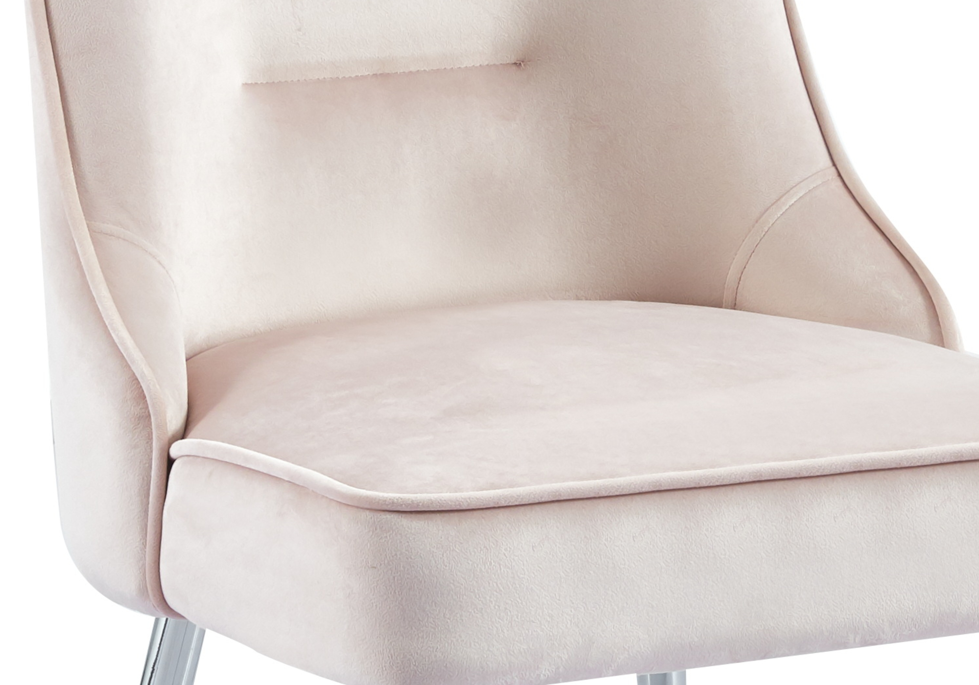 Chaise velours rose argent ZIP - Table & Chaise Design Élégant