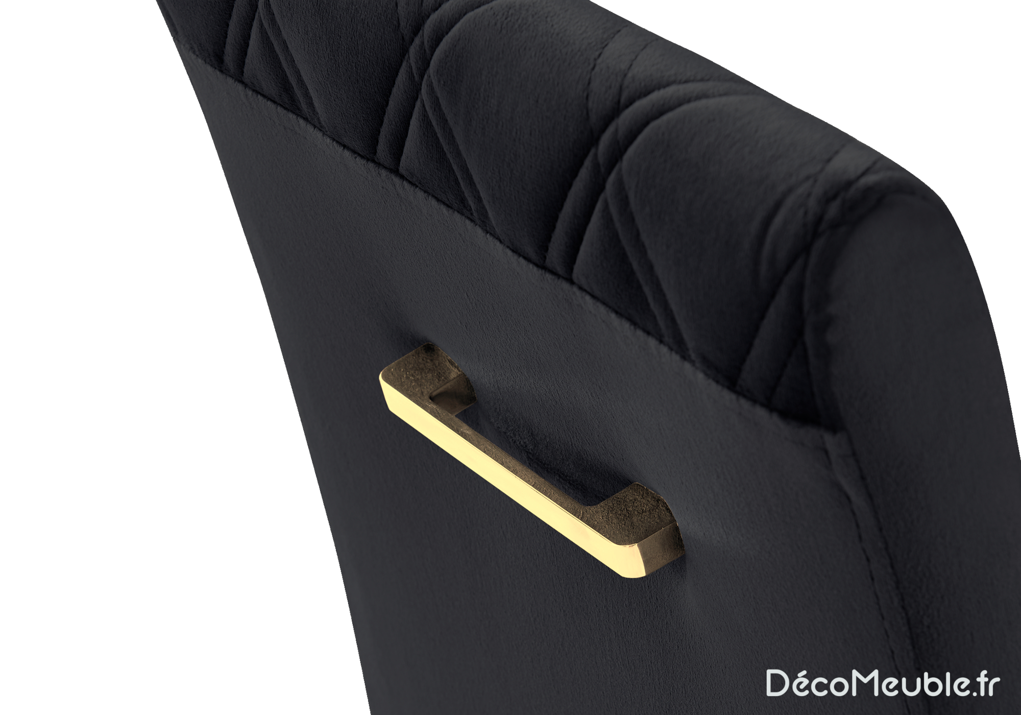 Chaise velours noir design doré AVA (lot de 6).5