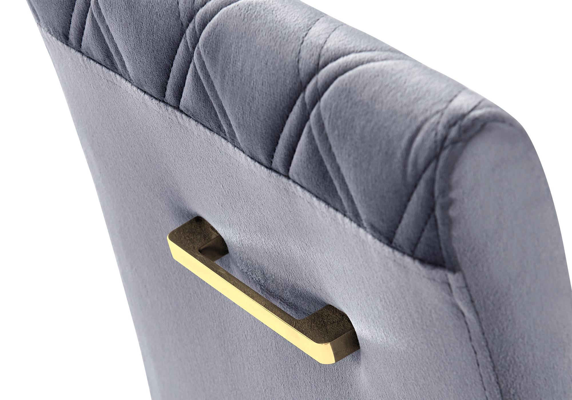 Chaise velours gris design doré AVA (lot de 6).5