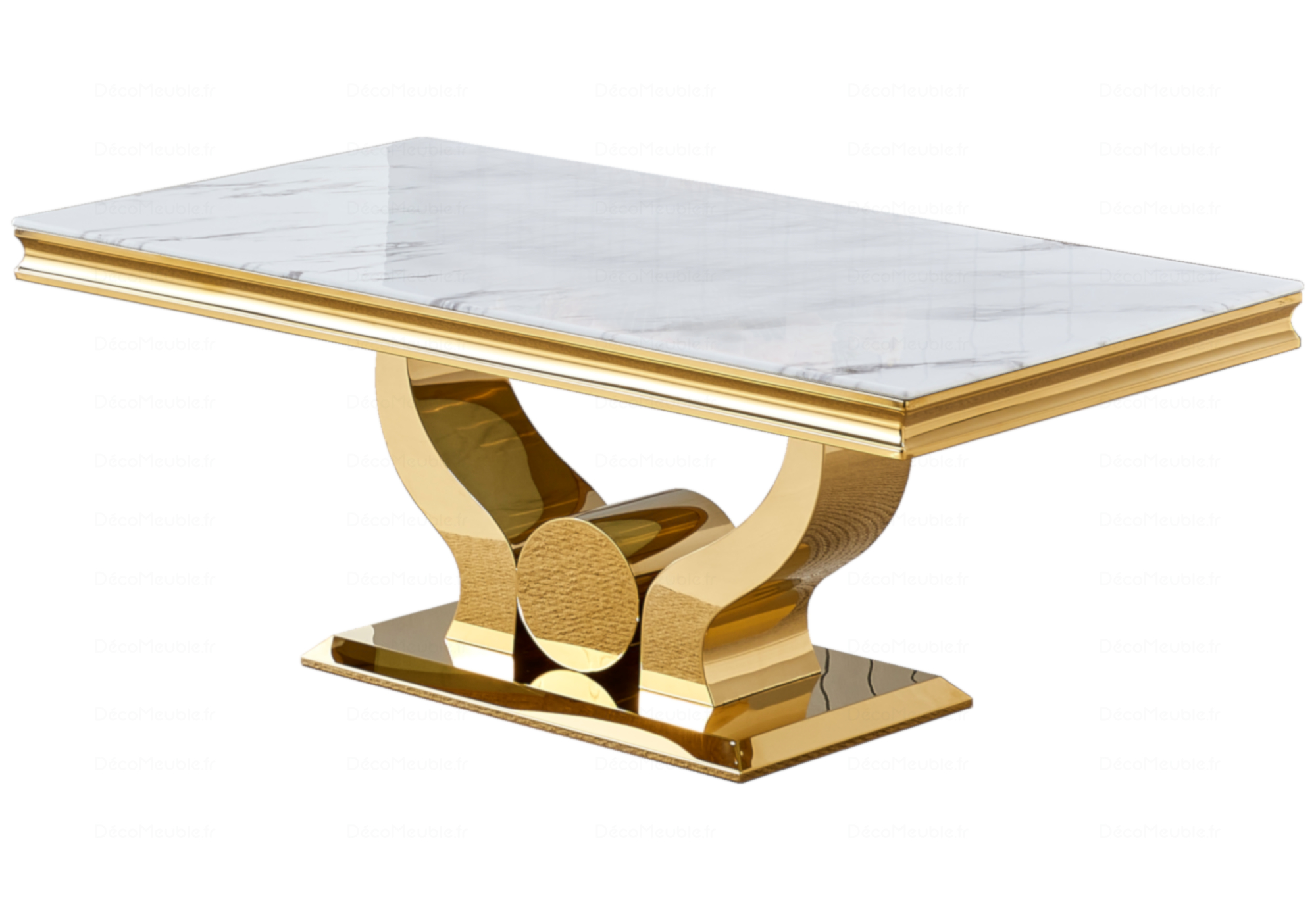 Table basse marbre blanc doré NEA.1