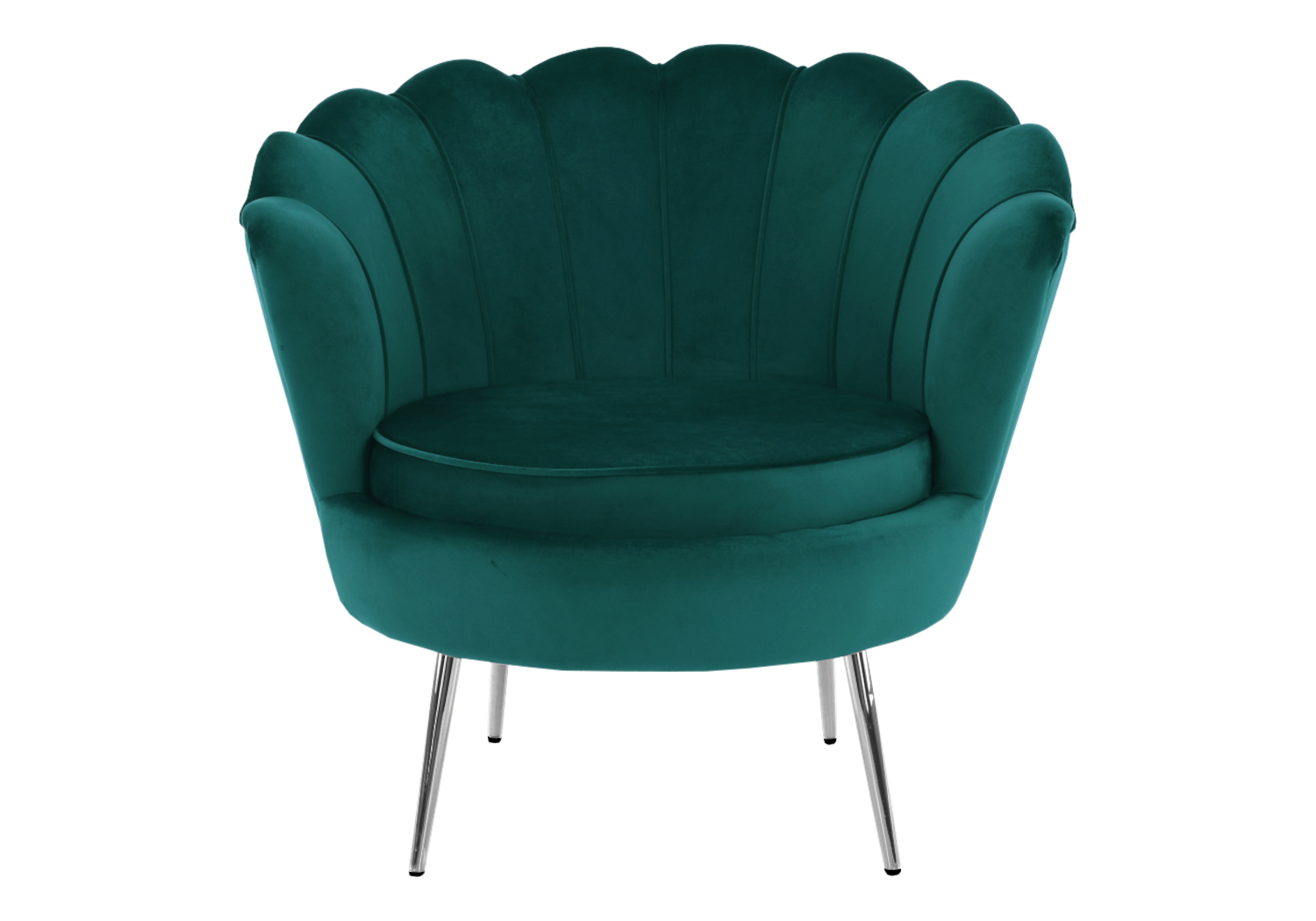 Fauteuil coquillage velours vert NYMEA.3