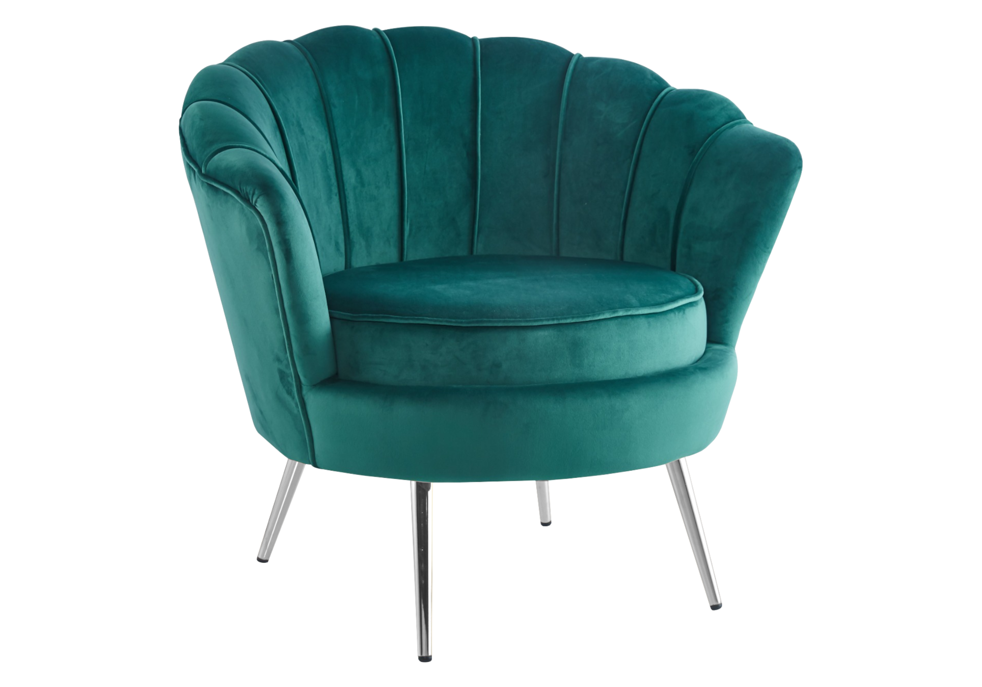 Fauteuil coquillage velours vert NYMEA.1