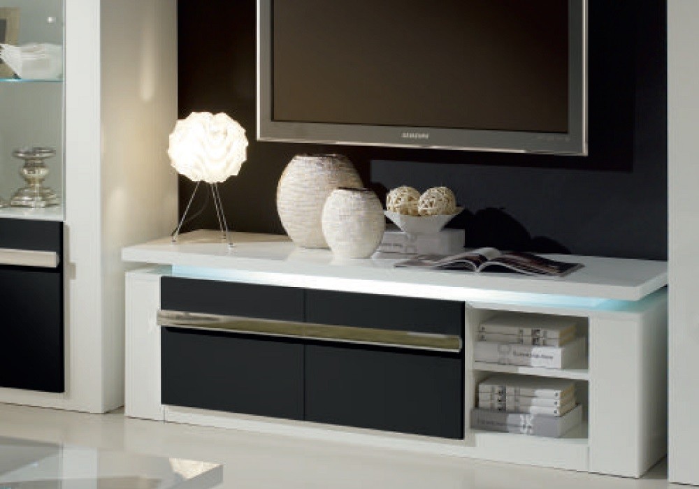 meuble-tv-design-laque-blanc-noir-Éclairage-riva