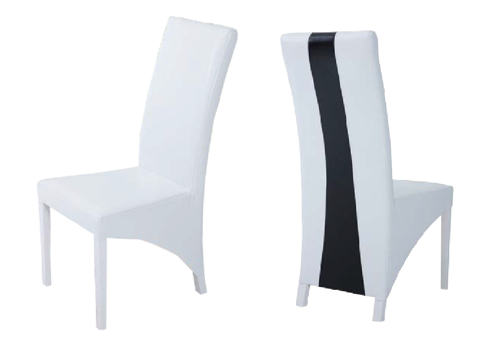 Lot 2 chaises simili blanc LYON