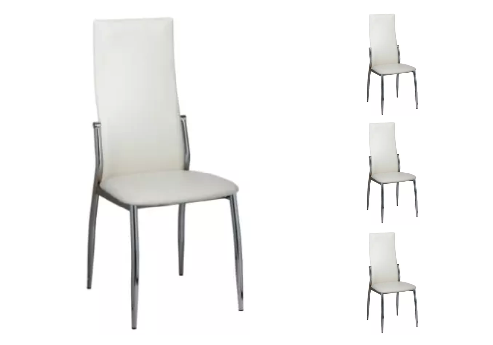 Lot 6 chaises chromé blanc BEA