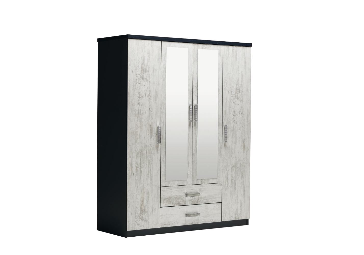 Petite armoire 2 portes coulissantes n en Chêne de Ligne contemporaine  Hauteur 180 cm 4 étagères de chaque côté , meuble en Chêne