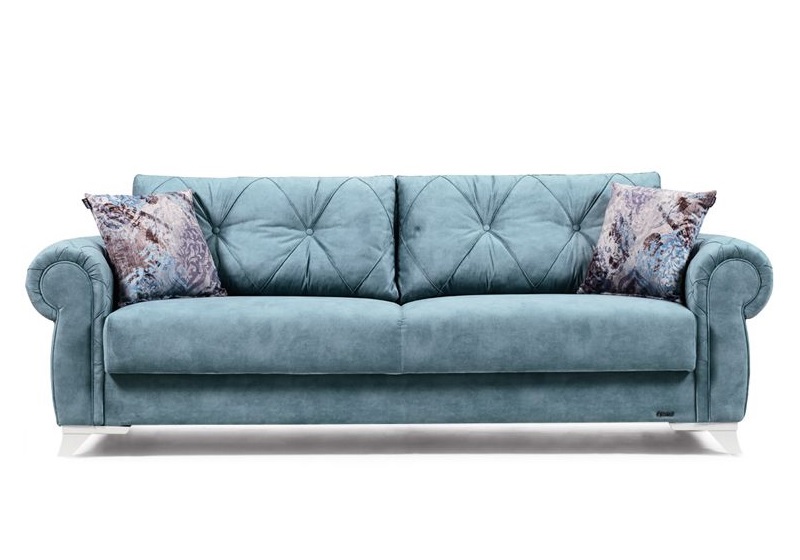 Canapé lit coffre turquoise MITO
