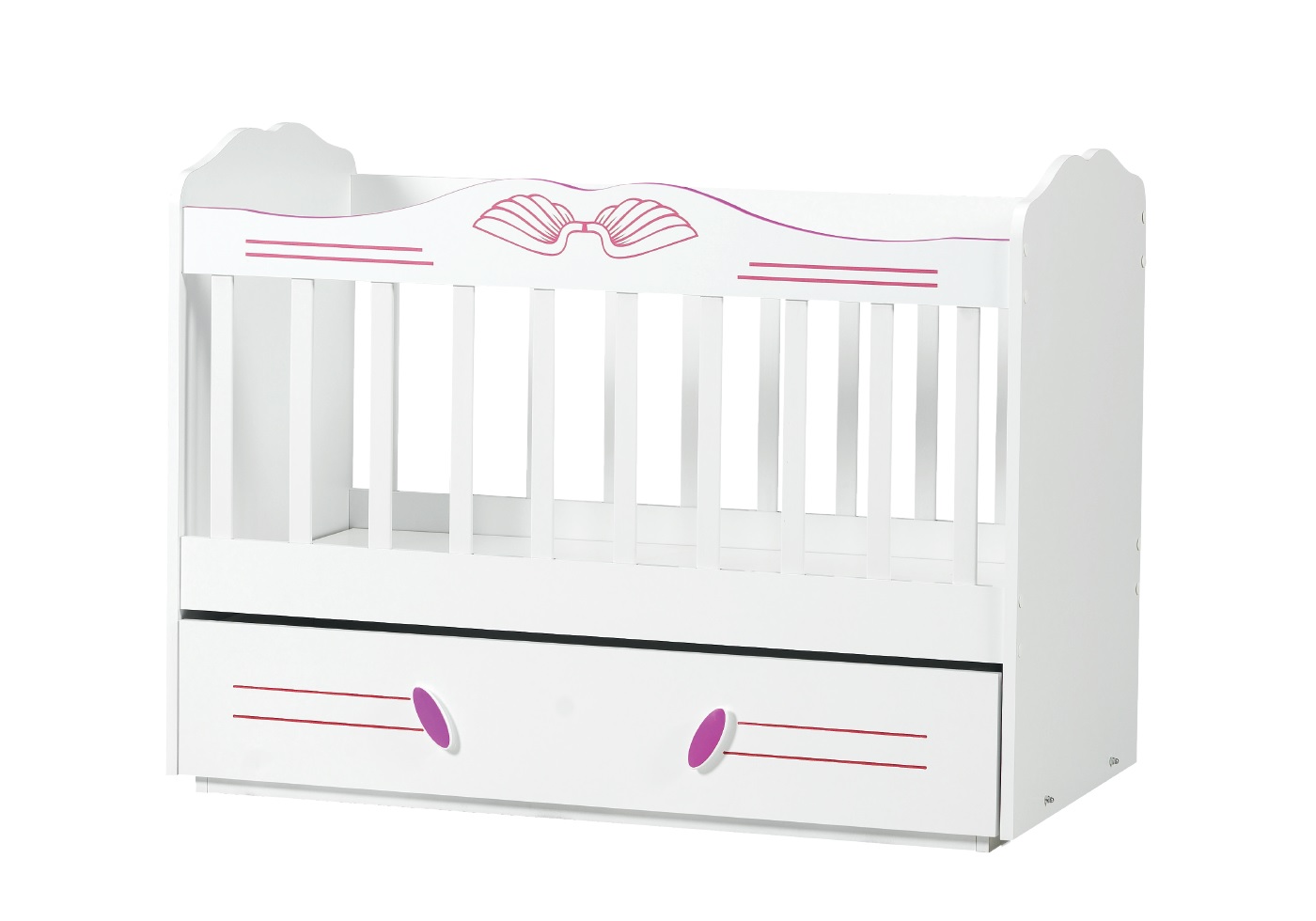 Lit Bebe A Bascule Blanc Rose Angel Pour Bercer Votre Bebe