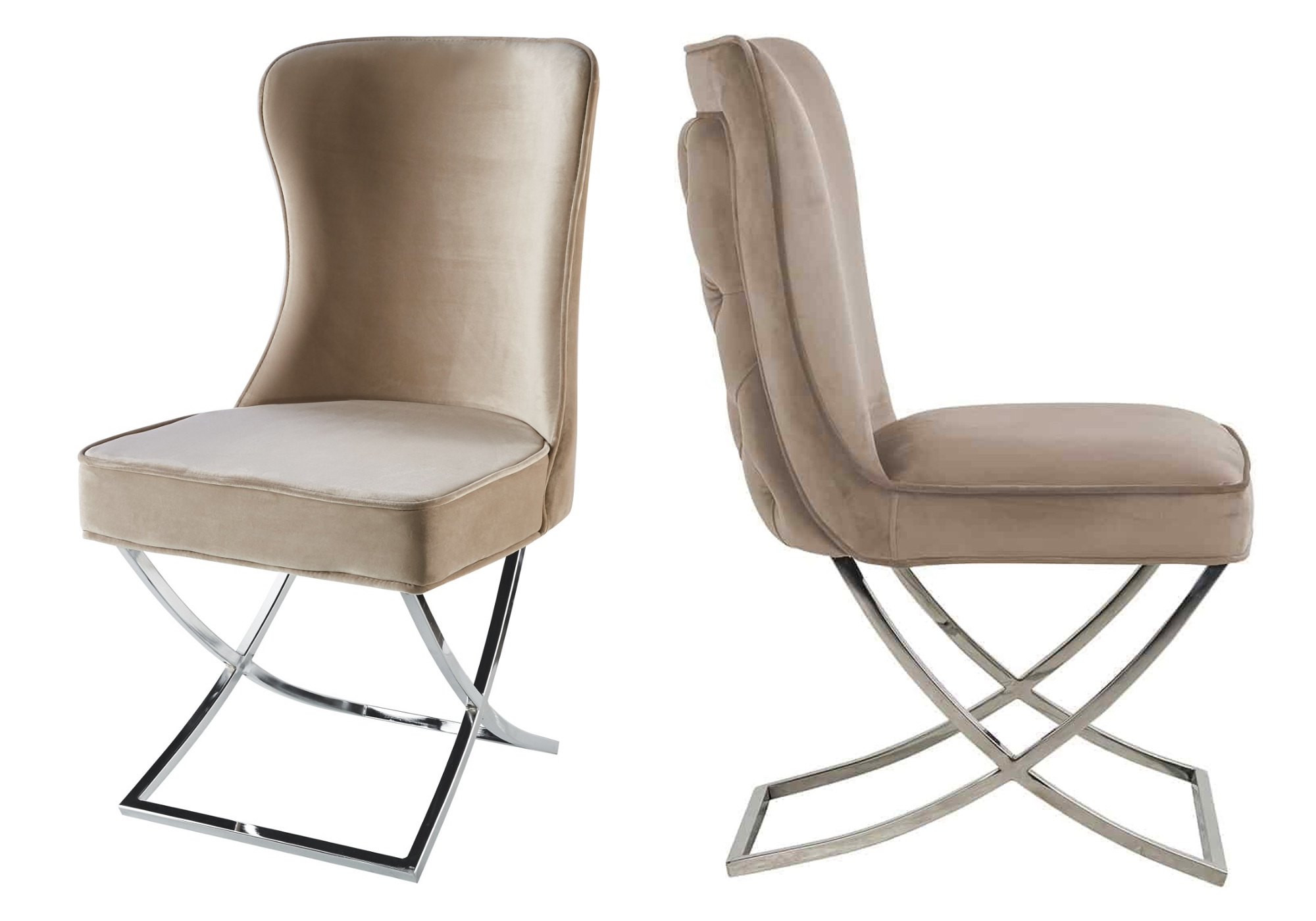 Chaises design capitonné beige ENZO Table/Chaise Design Chic...