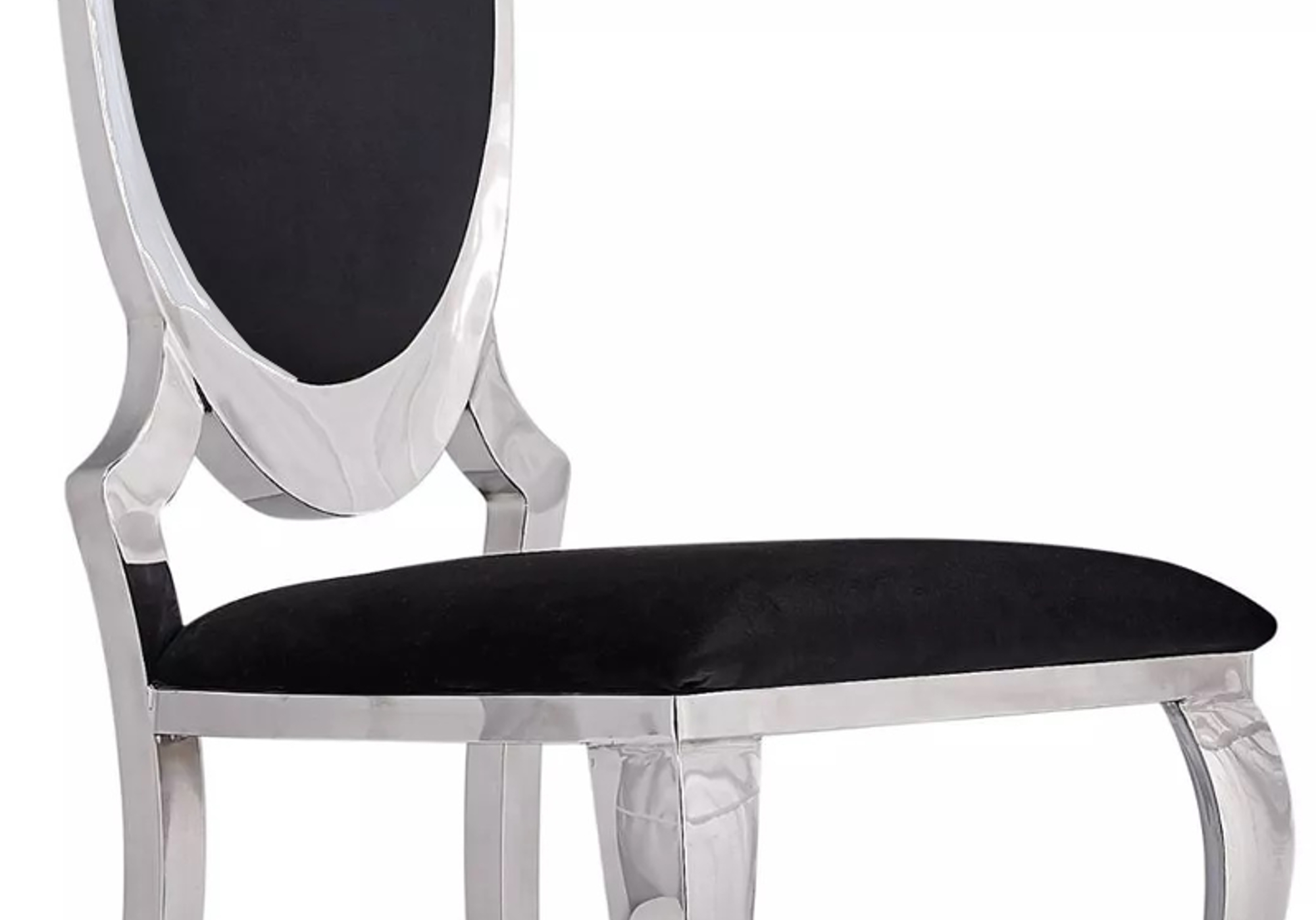 Lot 6 chaises chromé noir ZEA - Table/Chaise Strass Pas Cher