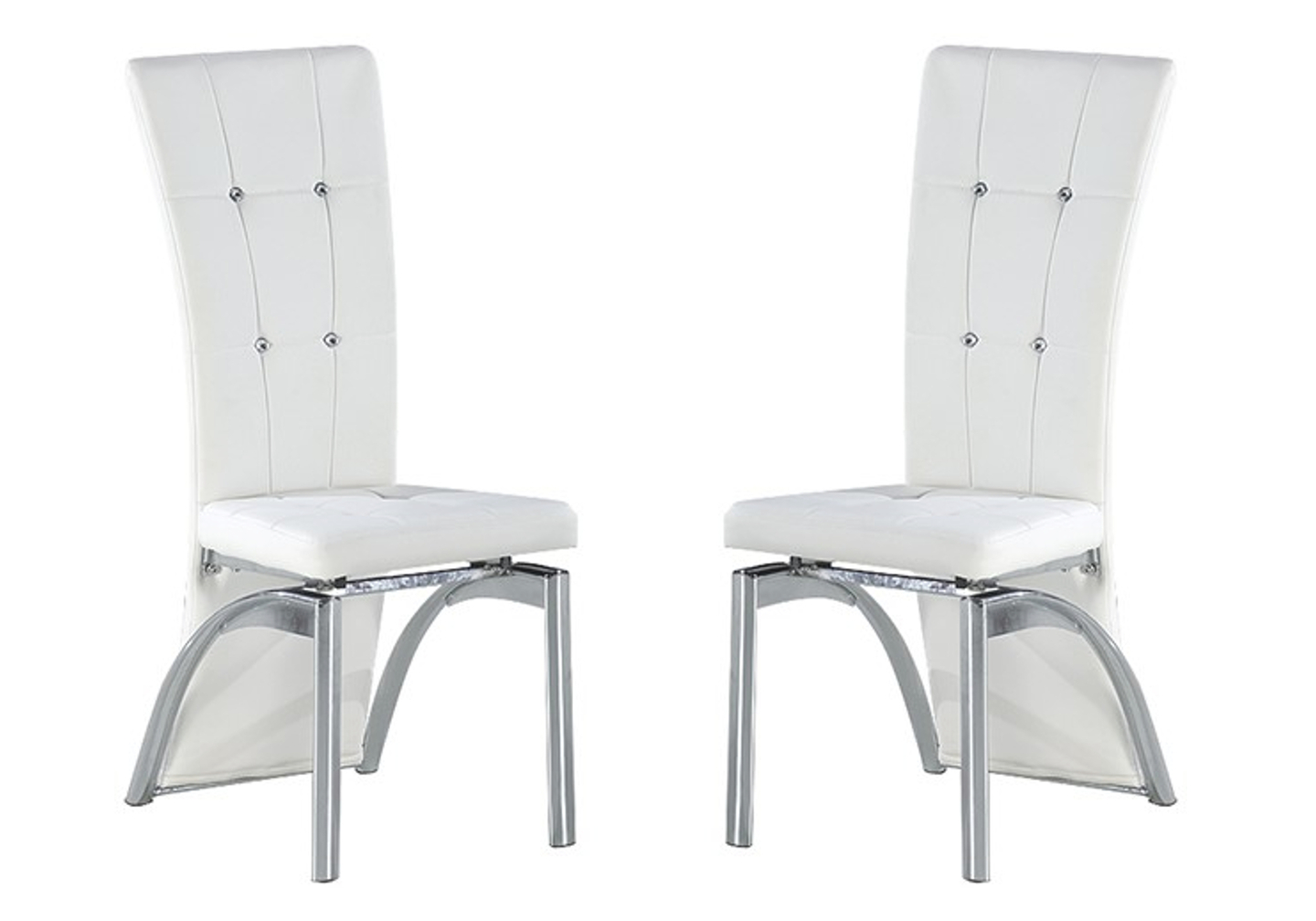 Lot 6 chaises chromé blanc ZEA  Table/Chaise Strass Pas Cher...