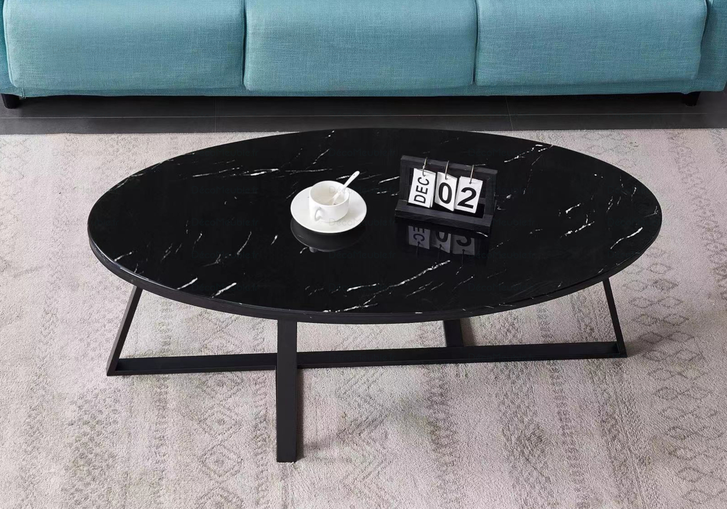 Table basse noire marbre noir GRACY - Table Granit Design Moderne