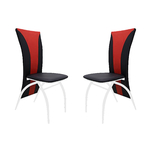 Lot 6 chaises chromé simili rouge IVO