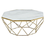 Table basse octogonale doré marbre LOÉ