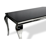 Table repas chromé verre noir NEO-XL-1