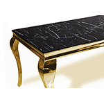 Table repas doré marbre noir NEO.1