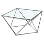 Table basse carré chromé verre ILÉA.6