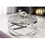Table basse design chromé verre EVO.1
