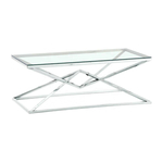Table basse design chromé verre LUXOR.10