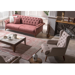 Canapé chesterfield rose PANAMA.1