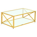 Table basse dorée verre OREA.1