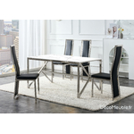 Table et chaise noir marbre blanc DIA.1