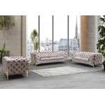 Canapés 3+2+1 chesterfield taupe PACO.1