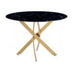 Table ronde marbre noir dorée JOY.1