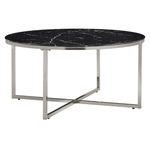 Table basse ronde marbre noir GALA.1