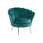 Fauteuil coquillage velours vert NYMEA.1