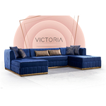 Canapé d’angle velours bleu VICTORIA.6