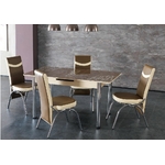 table-extensible-verre-securit-chaises-marron-modena