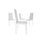 Table repas verre + 4 chaises blanc CONFO.2
