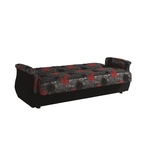 Canapé lit coffre oriental noir rouge BUKET.3
