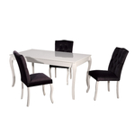 Table repas 4 chaises noir BAROK-1