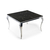 Table repas carré chromé marbre noir NEO