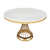 Table à manger ronde dorée marbre blanc LUC.1