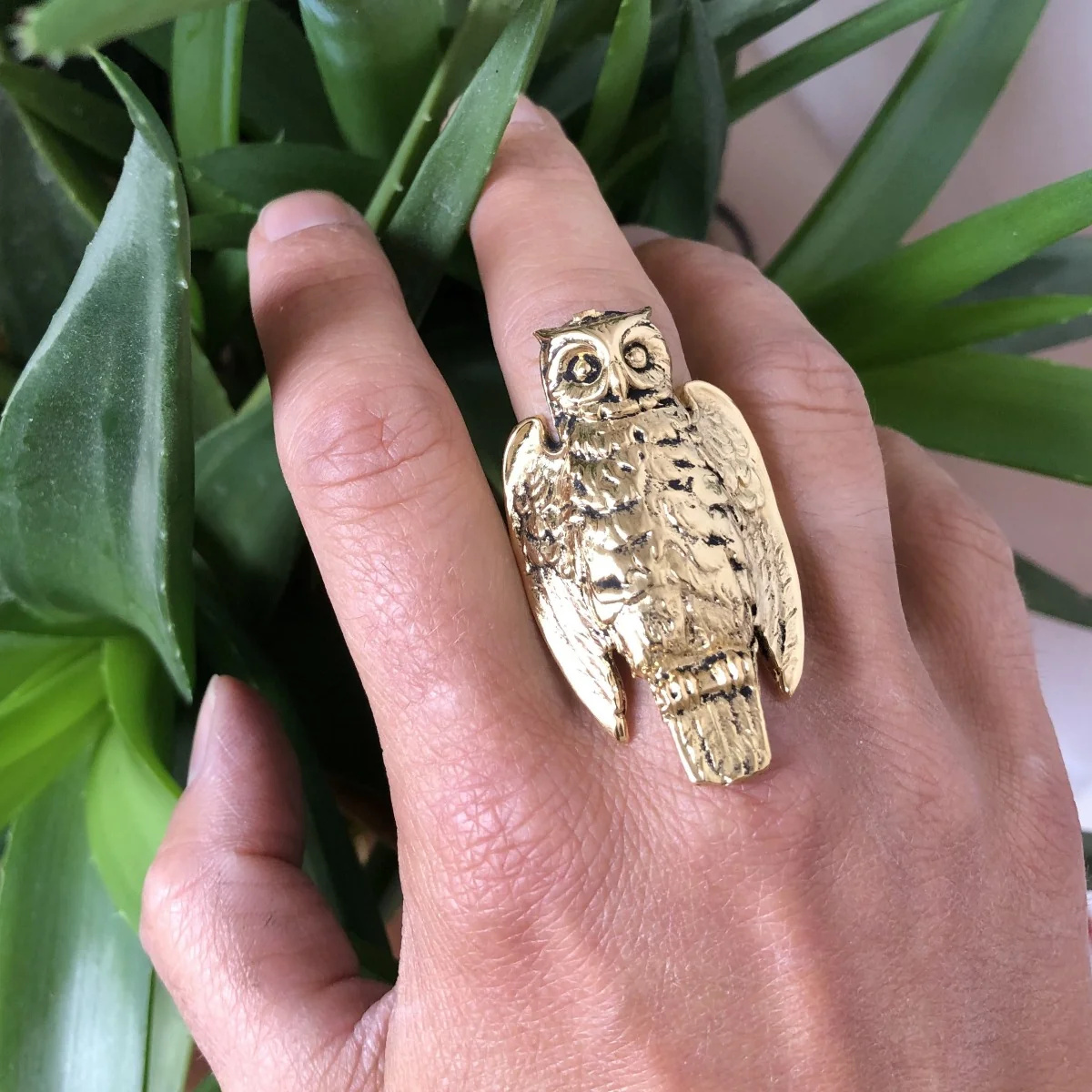 Bague Owl Dorée Lotta Djossou - vue 2