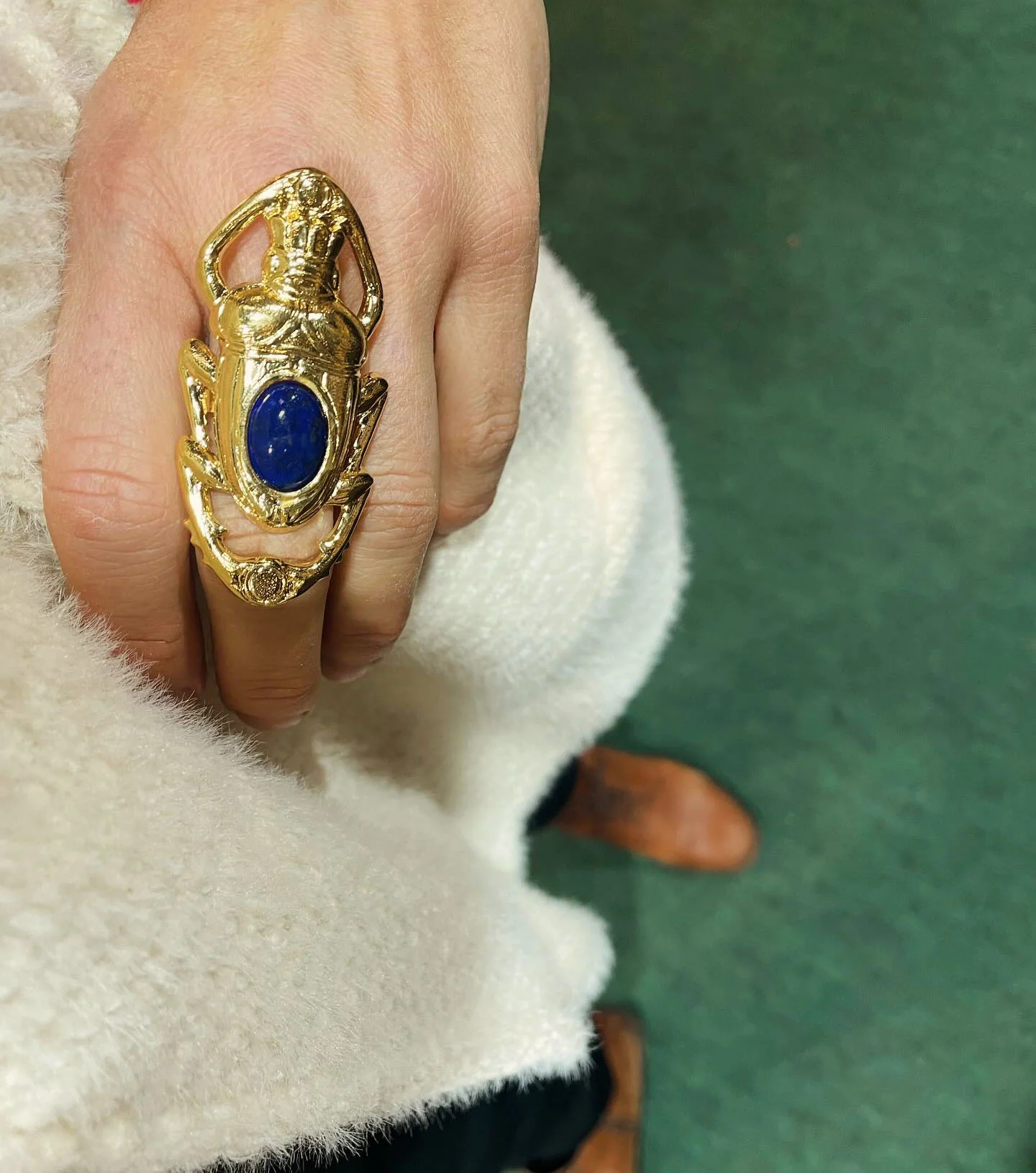Bague Oscar Dorée Lapis Lazuli Lotta Djossou - vue 5