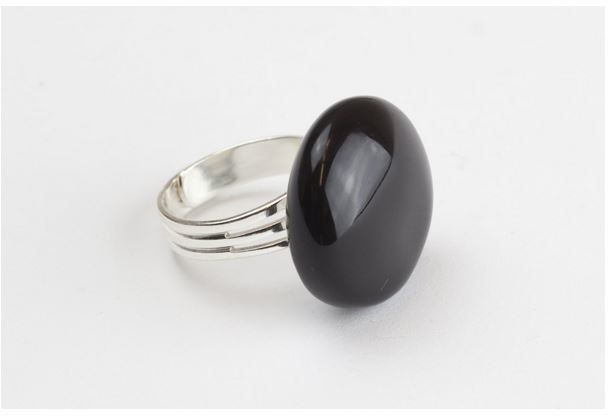 bague céramique noir réglable modèle xs Gevole