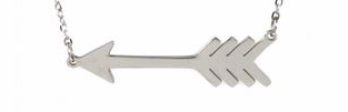 M4C03 Collier flèche argent Lg 37cm + 5cm rallonge pendentif H 0.80cm L2.80cm acier inoxydable - Mile Mila 15.9 - Copie