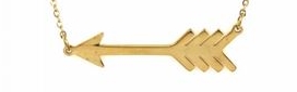 M4C03 Collier flèche doré Lg 37cm + 5cm rallonge pendentif H 0.80cm L2.80cm acier inoxydable - Mile Mila 21.9 - Copie