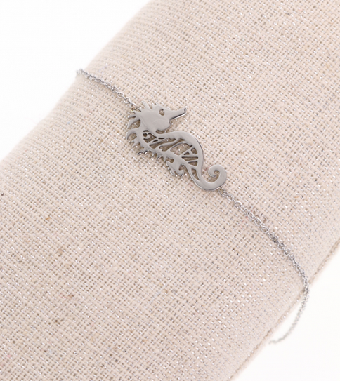 Bracelet hippocampe argent pendentif H 2.00cm L 1.20cm acier inoxydable  M5C49B  Milë Mila 12.9