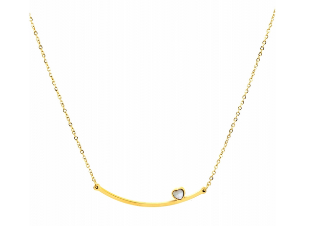 Collier COEUR sur BRANCHE doré pendentif  H0.8cm L4.5cm acier inoxydable Milë Mila M1C115 20.4