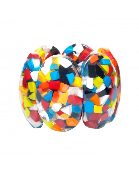 Bracelet confettis multi couleurs résine Marion Godart